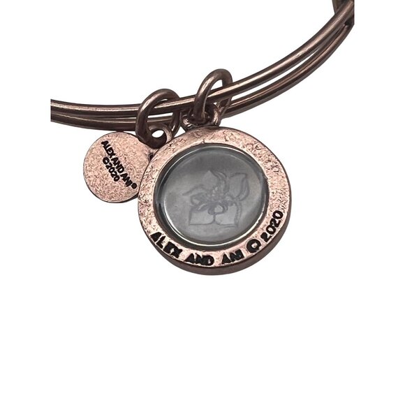 Alex And Ani Wildflower Mantra Bangle Bracelet Rose Gold Tone 2020 NWT Glass - Picture 4 of 6